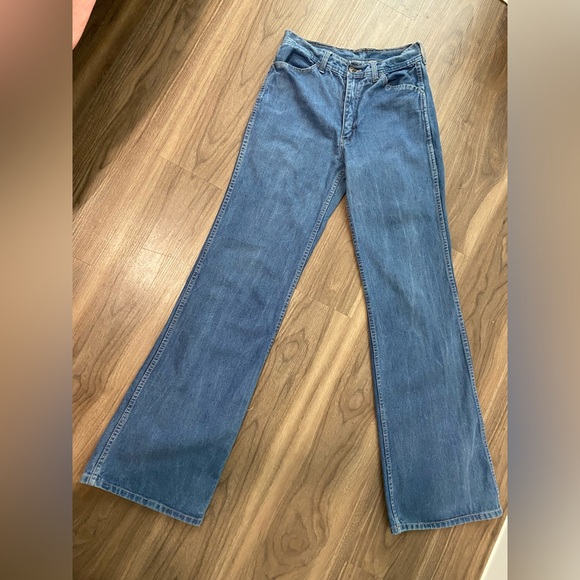 Denim - Vintage 70s Y2K Blue Denim Big Bell Bottom Jeans 31x 33 Flare
